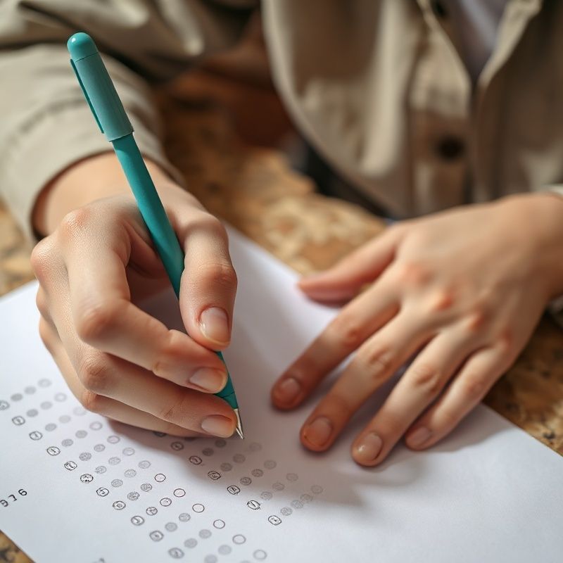 Ruke studenta koji piše na probnom ispitu